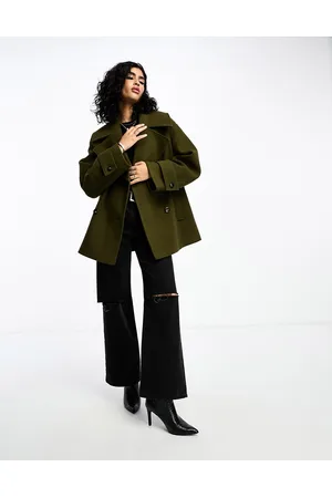 ASOS Pea coat in khaki