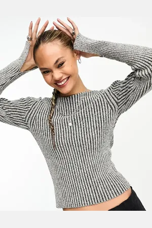 Weekday Lex tight fit jumper in stone