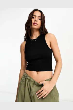 Stradivarius High neck seamless ribbed vest top in