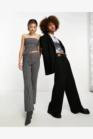 COLLUSION Bengaline flare trouser co-ord in pinstripe