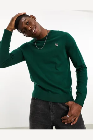 Paul Smith Zebra logo tipped neck knit jumper in dark