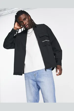 Calvin Klein Mixed media overshirt in