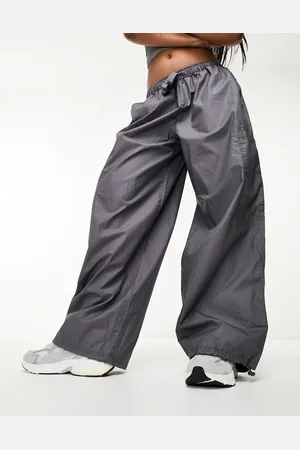 ASOS Parachute cargo trouser in coated charcoal