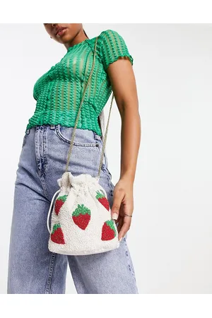 Skinnydip mini grab bag in red quilted Valentines heart print with  detachable crossbody strap