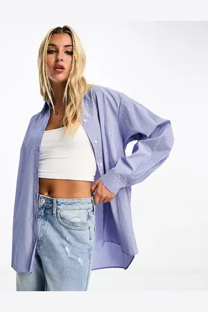Miss Selfridge Poplin oversized oxford shirt in stripe