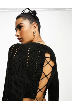 Stradivarius Lace back knit jumper in