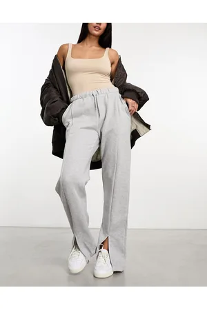 REBELLIOUS FASHION Front split wide leg joggers in