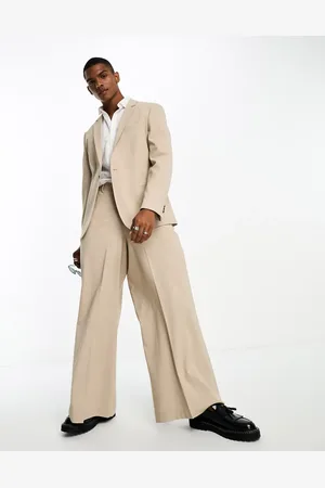 ASOS Extreme wide suit trouser in stone