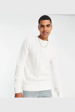 Le Breve Tall split jacquard knit jumper in ecru