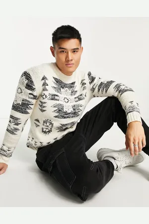 Pull&Bear Patterned knit jumper in ecru