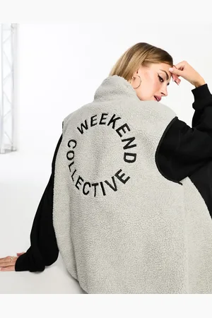 ASOS Weekend Collective oversized padded coat in silver metallic