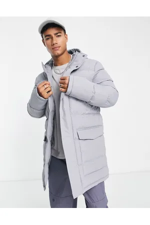 Men's Plus Size Borg Hooded Longline Jacket | boohoo