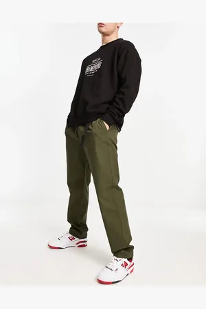 New Look Clip belt utility trousers in dark khaki