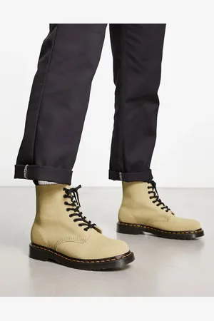 Dr. Martens 1460 Pascal 8 eye boots in pale olive suede