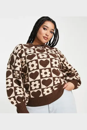 VIOLET ROMANCE Violet Romance Plus jumper in floral heart print