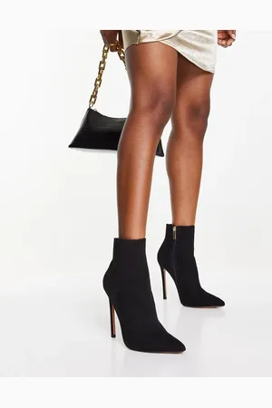 ASOS Emerald high heeled sock boots in micro