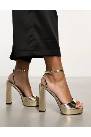 ASOS DESIGN Nutshell platform barely there heeled sandals in green | ASOS | Heel  sandals outfit, Sandals heels, High heels outfit