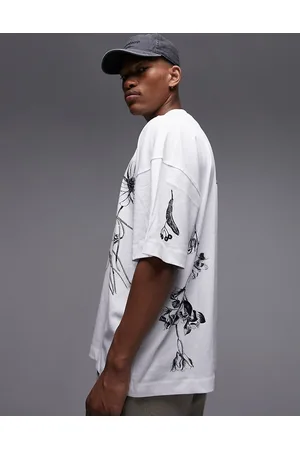 Topman Long sleeve oversized fit t-shirt with Grateful Dead print in ecru