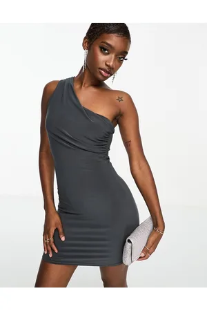 Buy VELOUR BLACK SLIT BODYCON DRESS for Women Online in India