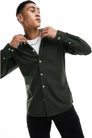 Only & Sons Slim fit button down oxford shirt in dark
