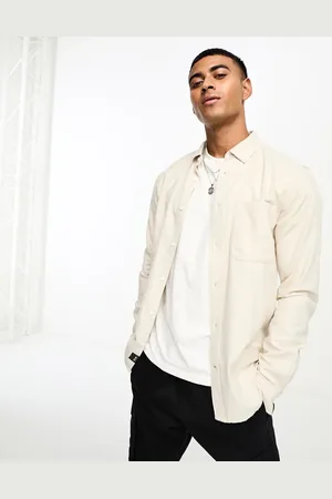 Only & Sons Flannel shirt in ecru