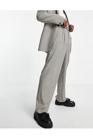 Suits | Skinny Fit Grey Textured Check Suit Trousers | Burton