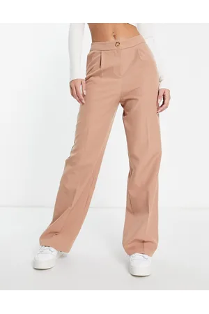 Miss Selfridge Slouchy dad trouser in mocha - BEIGE