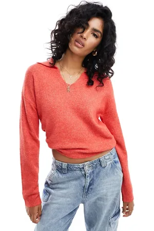 JDY V neck polo jumper in