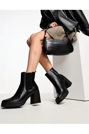ASOS New Look Black Heeled Platform Chunky Heel Chelsea Boot size 9 |  Platform heels chunky, Chunky heel chelsea boot, Black heels