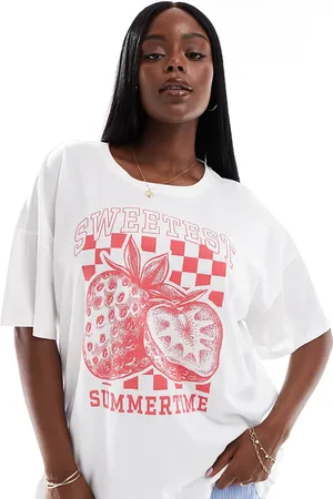 ONLY Strawberry graphic oversized t-shirt in