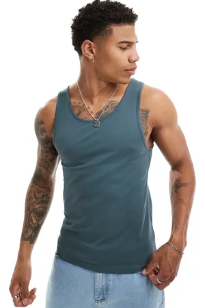 ASOS Muscle fit vest in charcoal