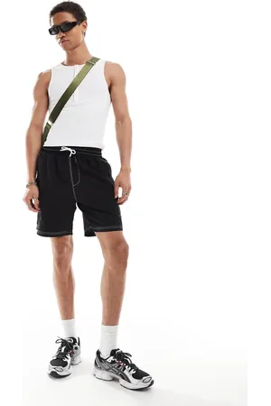 COLLUSION Swim short with contrast stitch in