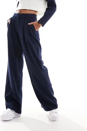 Hollister Wide leg tailored trouser in pinstripe