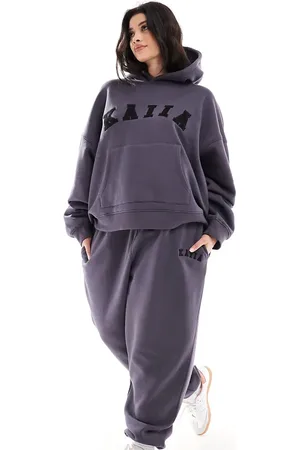 Kaiia Plus cuffed joggers co-ord in dark
