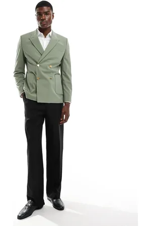 ASOS Wedding skinny blazer with gold buttons in