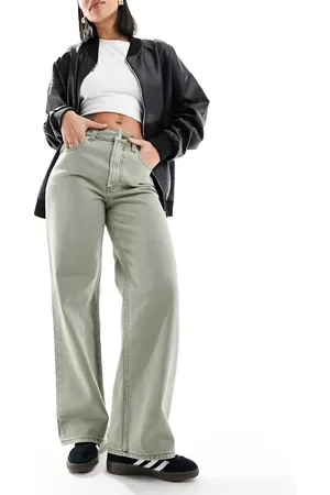 ASOS Wide leg dad jeans in sage