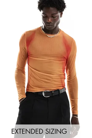 ASOS Muscle fit long sleeve t shirt in printed power mesh