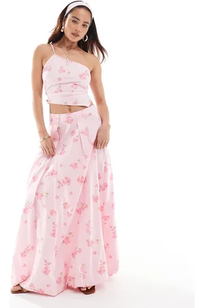 ASOS One shoulder asymmetric co-ord top in floral print
