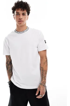 Calvin Klein Logo tape collar and side patch t-shirt in