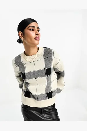 SELECTED Femme oversized jumper in mono check