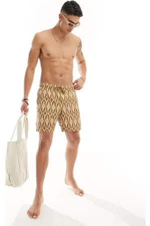 ASOS Swim shorts in mid length in geometric print