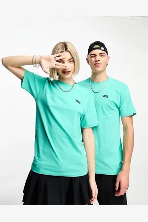 Vans Unisex left chest logo t-shirt in turquoise