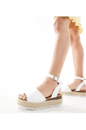 Truffle Collection Wide fit flatform espadrille in