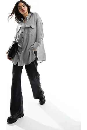 MANGO Relaxed shirt in grey