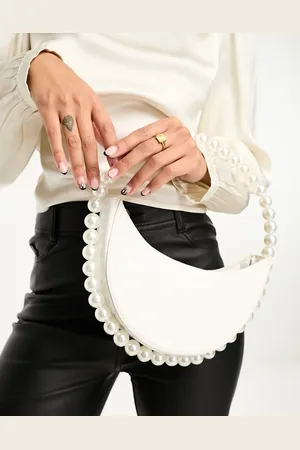 Public Desire The Angelica pearl handle round clutch bag in croc