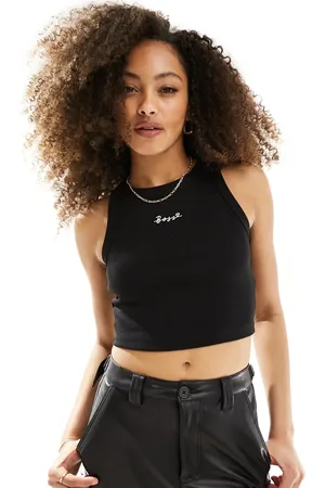 HUGO BOSS BOSS ribbed cropped vest in