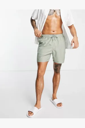 ASOS Swim shorts in mid length in light khaki