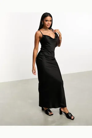 Threadbare Satin cowl neck maxi dress in