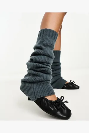Weekday Knitted leg warmers in steel