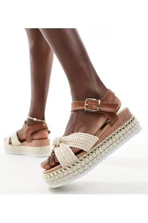 Yours Natural chunky sandals in beige